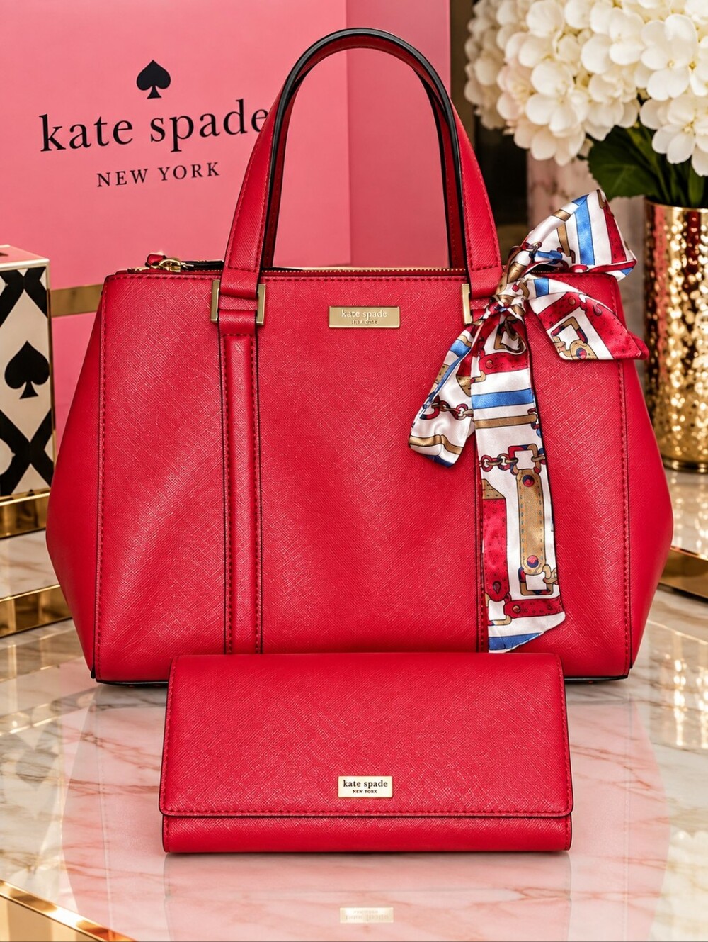 Kate Spade New York Newbury Lane Small Loden Satchel & Matching Wallet Combo EUC